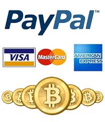 payment methods - bitcoin, paypal, credit card